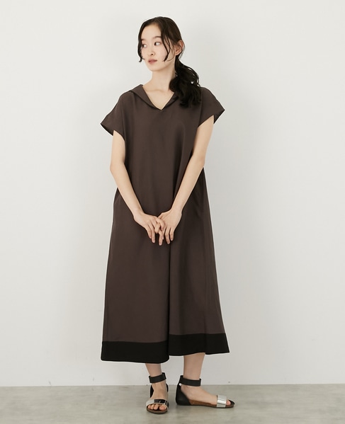 【LOURMARIN】バイカラーセーラーワンピース 詳細画像 スミクロ 7