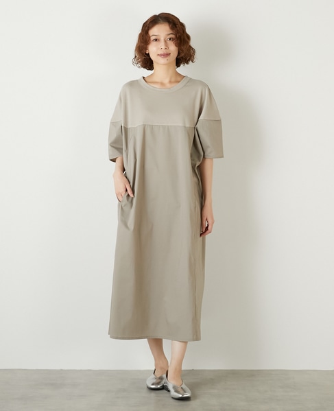 カットソーコンビワンピース 詳細画像 グレイッシュベージュ 1