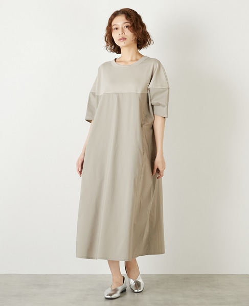 カットソーコンビワンピース 詳細画像 グレイッシュベージュ 2