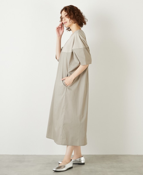 カットソーコンビワンピース 詳細画像 グレイッシュベージュ 3