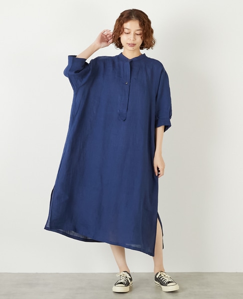 【LOURMARIN】パフスリーブリネンワンピース 詳細画像 ブルー 2