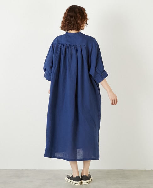 【LOURMARIN】パフスリーブリネンワンピース 詳細画像 ブルー 4