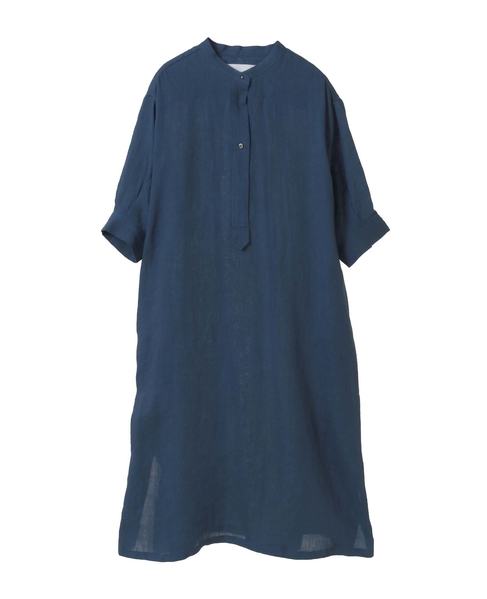 【LOURMARIN】パフスリーブリネンワンピース 詳細画像 ブルー 8