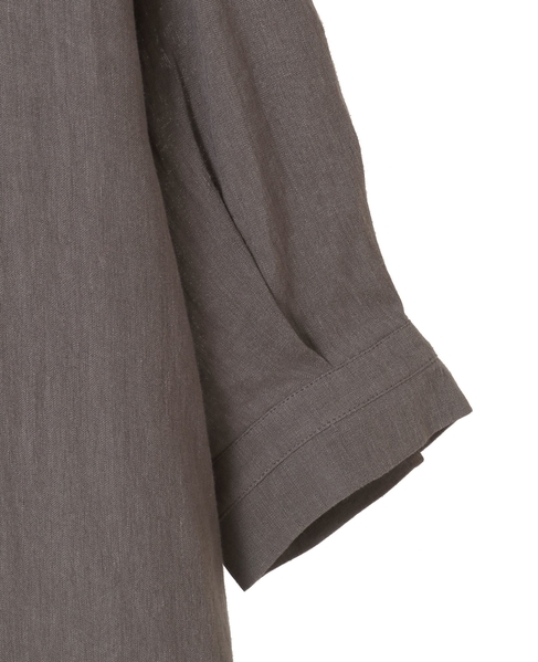 【LOURMARIN】パフスリーブリネンワンピース 詳細画像 ブラウン 11