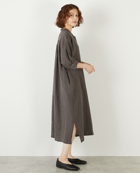 【LOURMARIN】パフスリーブリネンワンピース 詳細画像 ブラウン 5