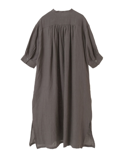 【LOURMARIN】パフスリーブリネンワンピース 詳細画像 ブラウン 9