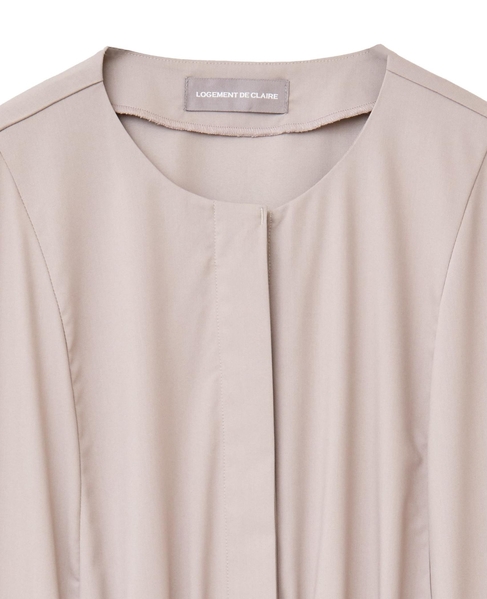 フロントギャザーシャツワンピース 詳細画像 グレイッシュベージュ 10