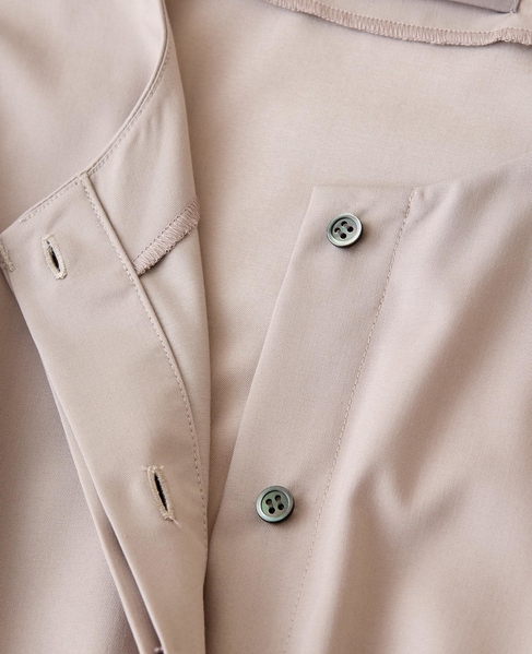 フロントギャザーシャツワンピース 詳細画像 グレイッシュベージュ 13