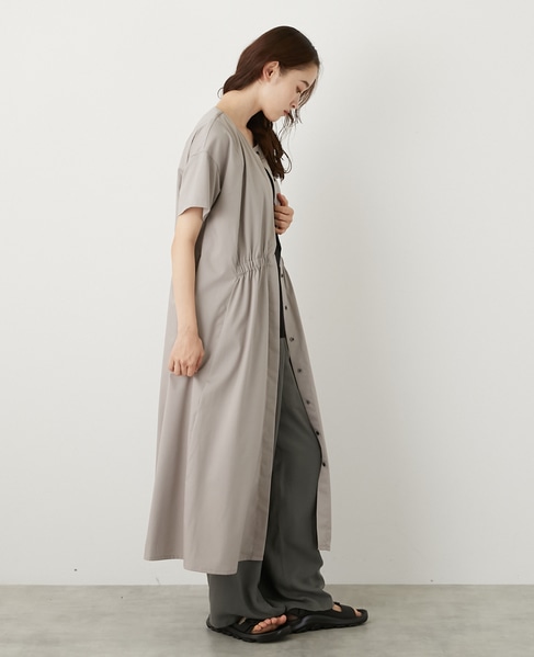 フロントギャザーシャツワンピース 詳細画像 グレイッシュベージュ 15