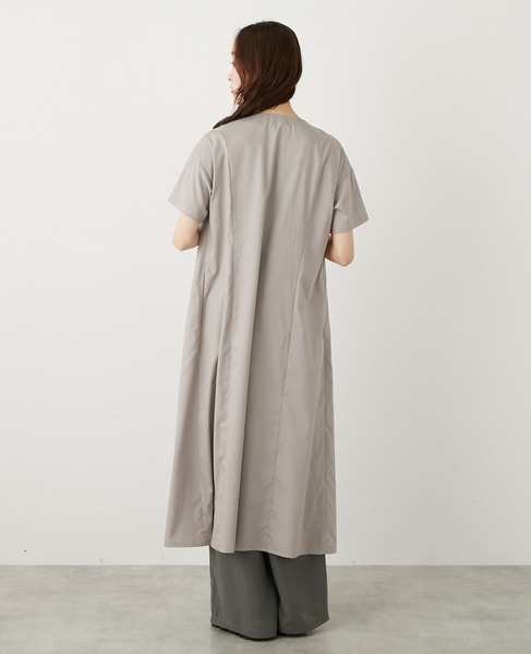 フロントギャザーシャツワンピース 詳細画像 グレイッシュベージュ 4