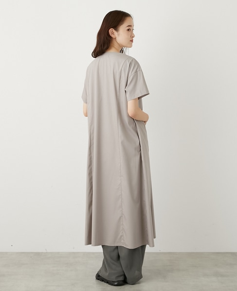 フロントギャザーシャツワンピース 詳細画像 グレイッシュベージュ 5