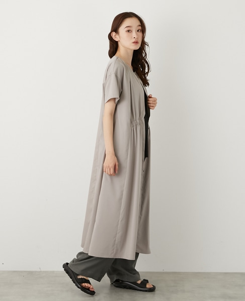 フロントギャザーシャツワンピース 詳細画像 グレイッシュベージュ 6