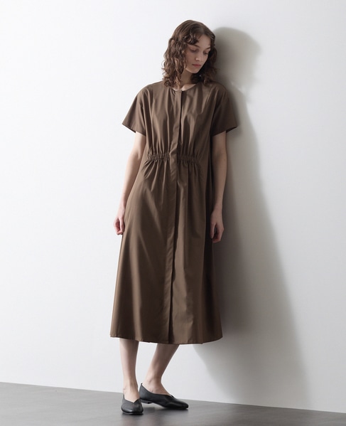 フロントギャザーシャツワンピース 詳細画像 モカ 2