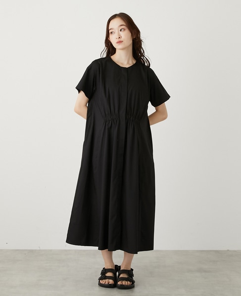 フロントギャザーシャツワンピース 詳細画像 ブラック 1