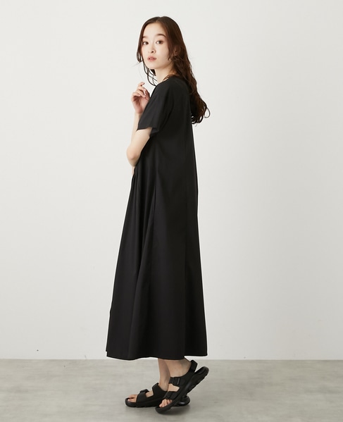 フロントギャザーシャツワンピース 詳細画像 ブラック 3