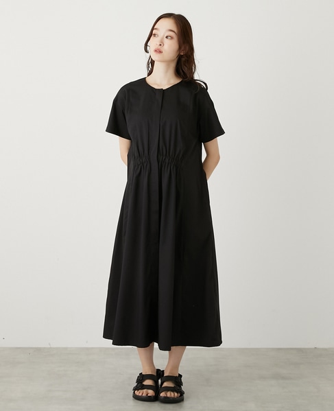 フロントギャザーシャツワンピース 詳細画像 ブラック 8