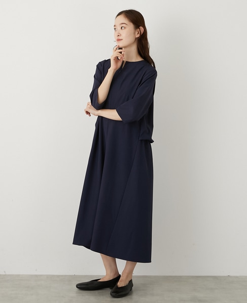 【LOURMARIN】バックギャザーワンピース 詳細画像 ネイビー 2