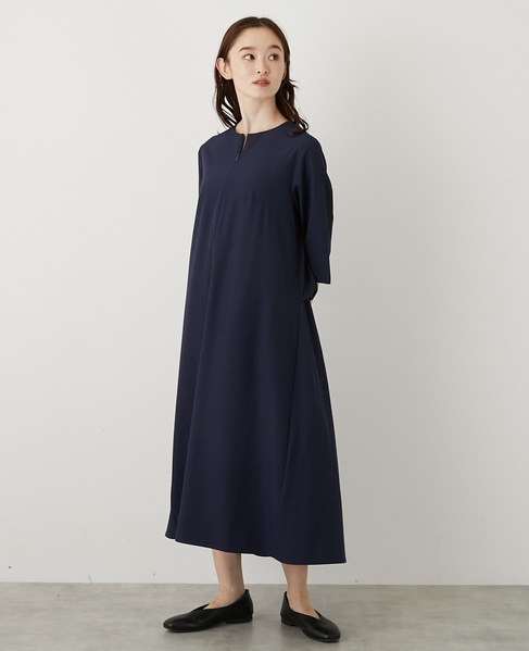 【LOURMARIN】バックギャザーワンピース 詳細画像 ネイビー 3
