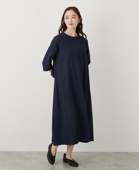 【LOURMARIN】バックギャザーワンピース 詳細画像 ネイビー 6