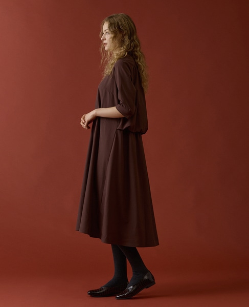 【LOURMARIN】バックギャザーワンピース 詳細画像 ブラウン 1