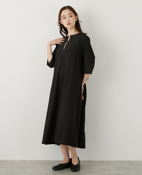 【LOURMARIN】バックギャザーワンピース 詳細画像 ブラック 2