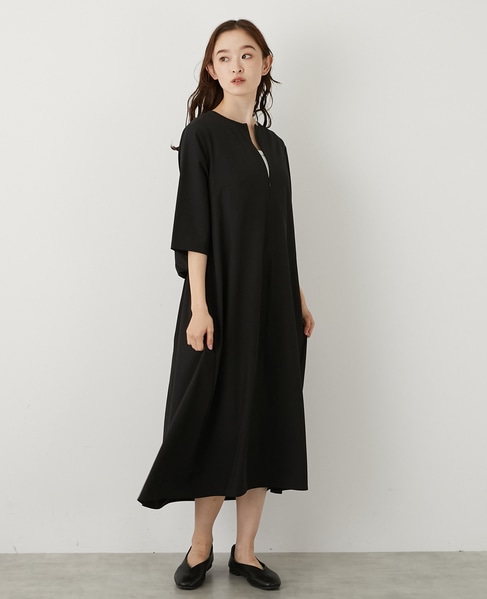 【LOURMARIN】バックギャザーワンピース 詳細画像 ブラック 7