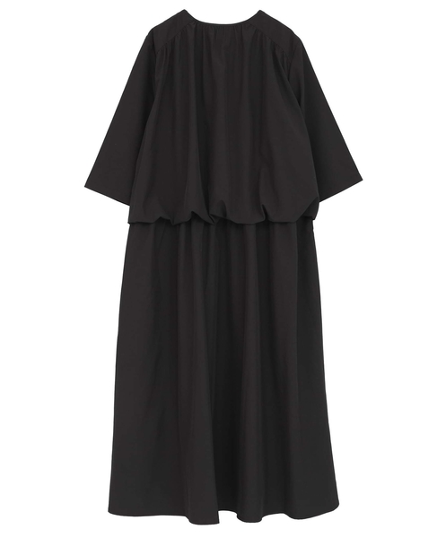 【LOURMARIN】バックギャザーワンピース 詳細画像 ブラック 8