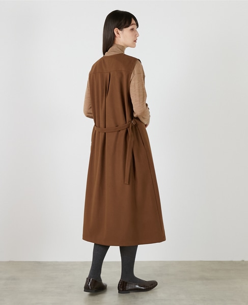 クルーネックスリーブレスワンピース 詳細画像 キャメル 7