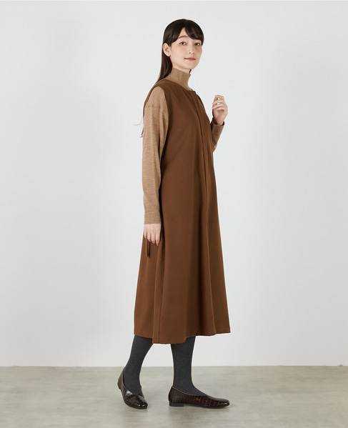 クルーネックスリーブレスワンピース 詳細画像 キャメル 9