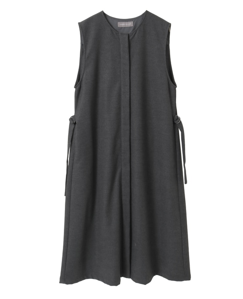 クルーネックスリーブレスワンピース 詳細画像 グレー 2