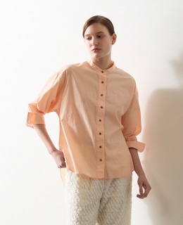 コットンローンバンドカラーシャツ