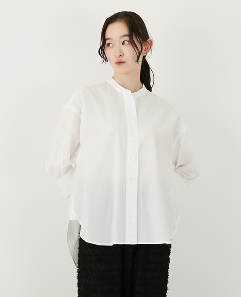 コットンローンバンドカラーシャツ 詳細画像 オフホワイト 1