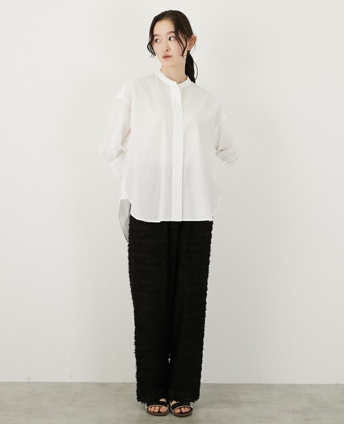 コットンローンバンドカラーシャツ 詳細画像 オフホワイト 2