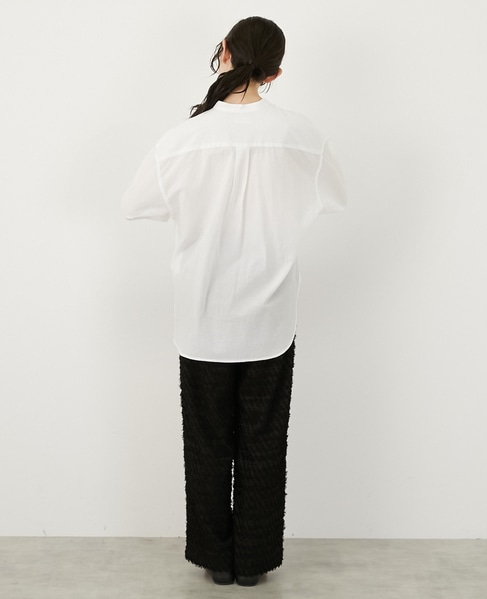 コットンローンバンドカラーシャツ 詳細画像 オフホワイト 5