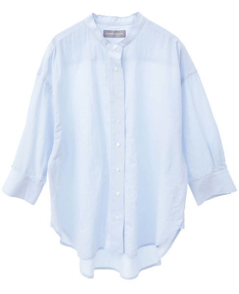 コットンローンバンドカラーシャツ 詳細画像 サックスブルー 8