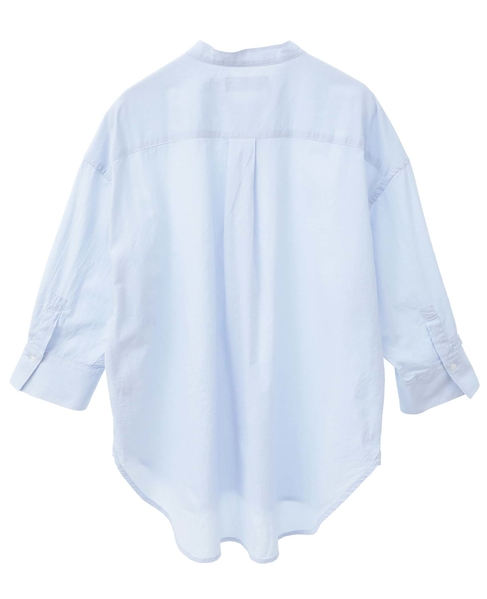 コットンローンバンドカラーシャツ 詳細画像 サックスブルー 9