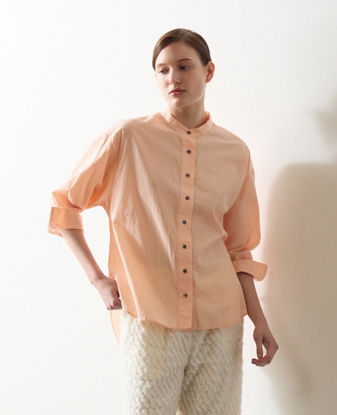 コットンローンバンドカラーシャツ 詳細画像 オレンジ 1