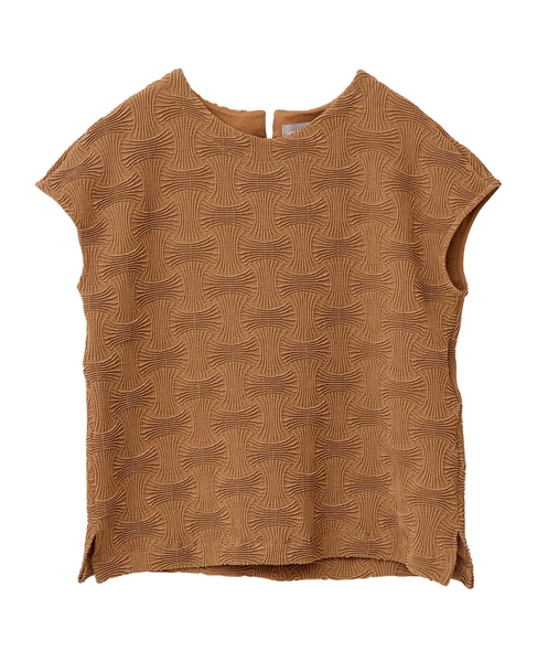 フレンチスリーブジャガードプルオーバー 詳細画像 ブラウン 3