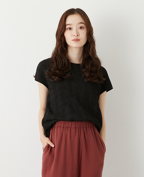 フレンチスリーブジャガードプルオーバー 詳細画像 ブラック 1