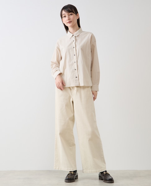 コットンレギュラーカラーシャツ 詳細画像 グレージュ 1