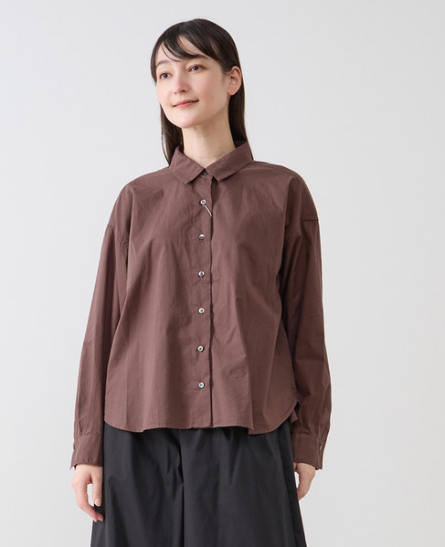 コットンレギュラーカラーシャツ 詳細画像 ブラウン 1