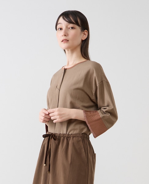 【LOURMARIN】プリーツブラウス 詳細画像 モカ 1