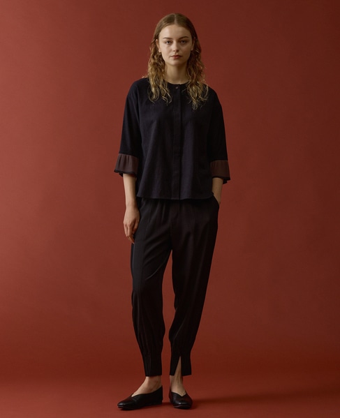 【LOURMARIN】プリーツブラウス 詳細画像 ブラック 2