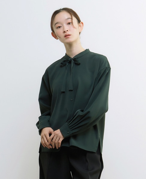 【LOURMARIN】ボウタイブラウス 詳細画像 グリーン 1