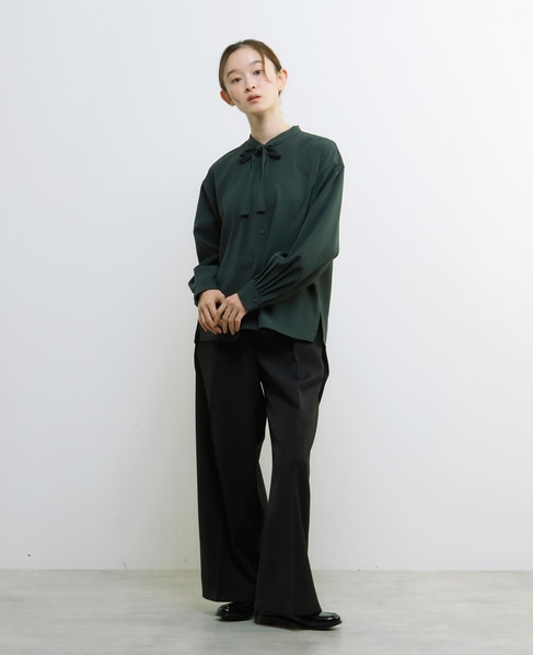 【LOURMARIN】ボウタイブラウス 詳細画像 グリーン 2