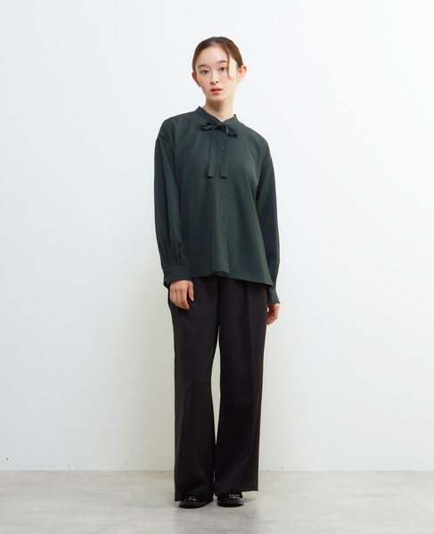 【LOURMARIN】ボウタイブラウス 詳細画像 グリーン 7