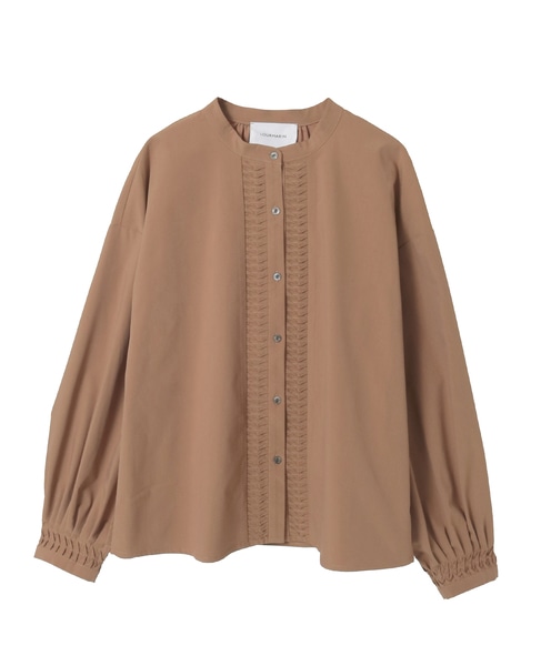 【LOURMARIN】タックバンドブラウス 詳細画像 キャメル 4