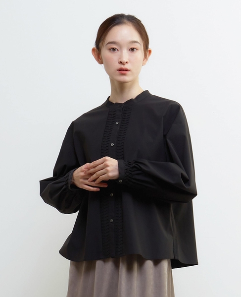 【LOURMARIN】タックバンドブラウス 詳細画像 ブラック 1