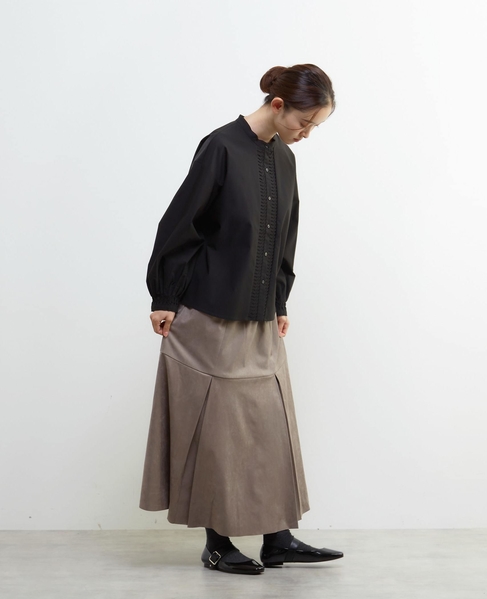 【LOURMARIN】タックバンドブラウス 詳細画像 ブラック 8