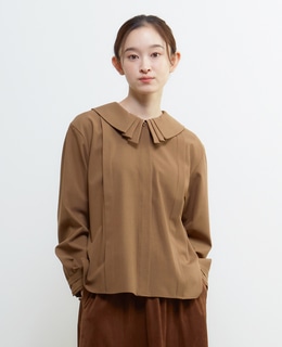 【LOURMARIN】タックカラーブラウス
